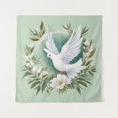 Mooie witte vredesduif wandkleed (Voorkant)