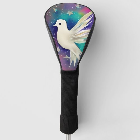 Mooie witte Waterverf Golfheadcover (Voorkant)