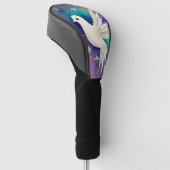 Mooie witte Waterverf Golfheadcover (Schuin)