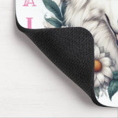 Mooie witte wolf met bloemen muismat (Hoek)