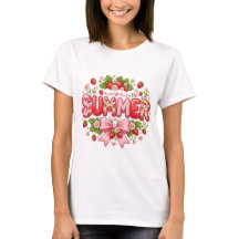 Mooie Witte Zomer Grafische T-Shirt