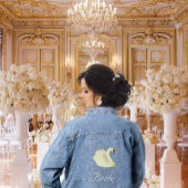 Mooie witte zwaan bruid denim jacket