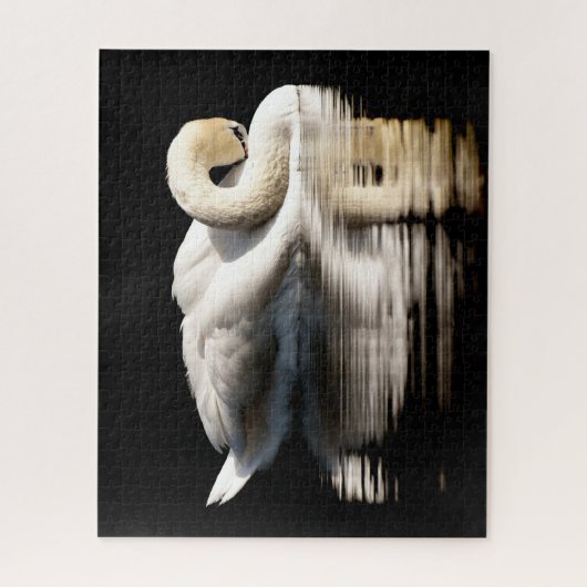 Mooie witte zwaan, Jigzaag Puzzle Legpuzzel (Verticaal)