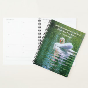 MOOIE WITTE ZWAAN/MENSEN DIE PLANNEN, BEREIKEN. PLANNER