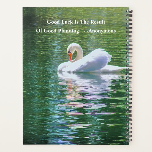 MOOIE WITTE ZWAAN/MENSEN DIE PLANNEN, BEREIKEN. PLANNER (Achterkant)