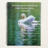 MOOIE WITTE ZWAAN/MENSEN DIE PLANNEN, BEREIKEN. PLANNER (Voorkant)