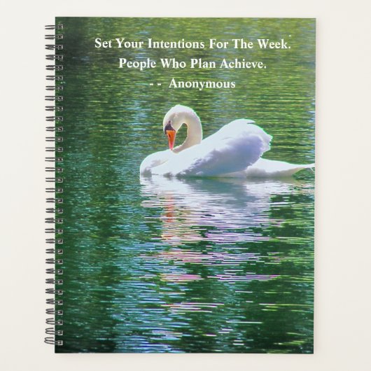 MOOIE WITTE ZWAAN/MENSEN DIE PLANNEN, BEREIKEN. PLANNER (Voorkant)