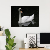 Mooie Witte Zwaan Poster (Thuiskantoor)