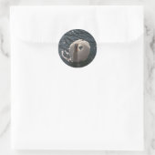 Mooie witte zwaan ronde sticker (Tas)