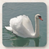 Mooie witte zwaluw bier onderzetter (Voorkant)