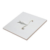 Mooie witte zwaluw in afbeelding met waterspiegel tegeltje (Zijkant)