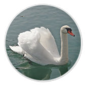 Mooie witte zwaluw keramische knop (Voorkant)