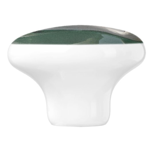 Mooie witte zwaluw keramische knop (Zijkant)