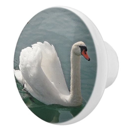 Mooie witte zwaluw keramische knop (Rechts)