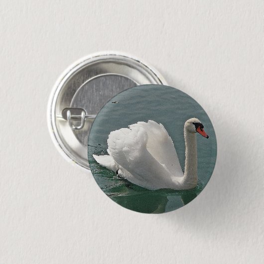 Mooie witte zwaluw ronde button 3,2 cm (Voorkant /achterkant)