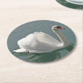 Mooie witte zwaluw ronde kartonnen onderzetter (Gebogen)