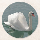 Mooie witte zwaluw ronde kartonnen onderzetter (Voorkant)