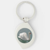 Mooie witte zwaluw sleutelhanger (Voorkant)