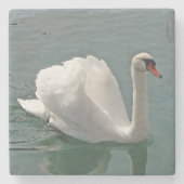 Mooie witte zwaluw stenen onderzetter (Voorkant)