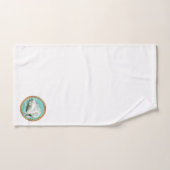 Mooie witte zwanen in een turkooisblauw water bad handdoek (Handdoek)