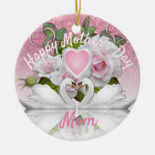 Mooie witte zwanen - Moederdag Keramisch Ornament (Voorkant)