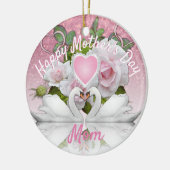 Mooie witte zwanen - Moederdag Keramisch Ornament (Links)