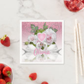 Mooie witte zwanen - Personaliseren Servet (Insitu)