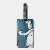 Mooie Witte Zwanenmoeder zwemt met baby Bagagelabel (Achterkant verticaal)