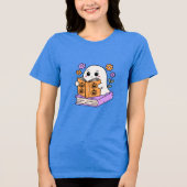 Mooie Wizard Ghost Vrouwen T- Shirten Design Tri-Blend Shirt (Voorkant)