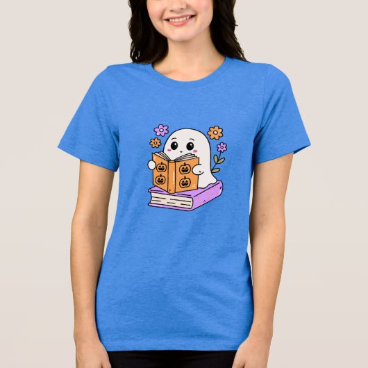 Mooie Wizard Ghost Vrouwen T- Shirten Design Tri-Blend Shirt (Voorkant)