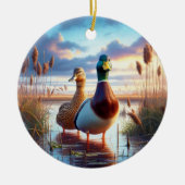 Mooie woerdend-eendjes aandenken keramisch ornament (Voorkant)
