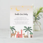 Mooie woestijnthema kameel boeken voor baby kaart (Staand voorkant)