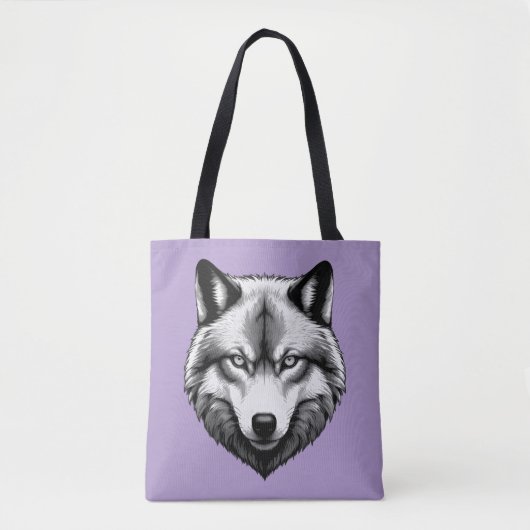 Mooie Wolf Gezicht Tote Bag (Voorkant)