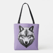 Mooie Wolf Gezicht Tote Bag (Achterkant)