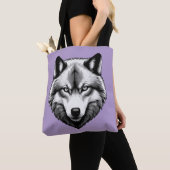 Mooie Wolf Gezicht Tote Bag (Dichtbij)