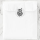 Mooie Wolf Head gedetailleerde illustratie Ronde Sticker (Tas)