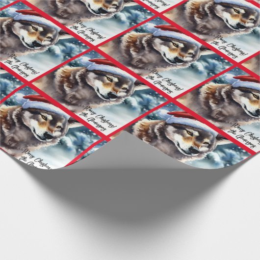 Mooie Wolf in Sneeuw Cadeaupapier (Hoek)