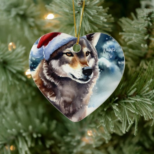 Mooie Wolf in Sneeuw Keramisch Ornament (Boom)