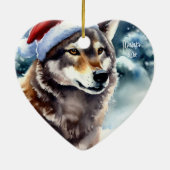 Mooie Wolf in Sneeuw Keramisch Ornament (Achterkant)