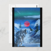 Mooie wolf in zonsondergang briefkaart (Voorkant / Achterkant)