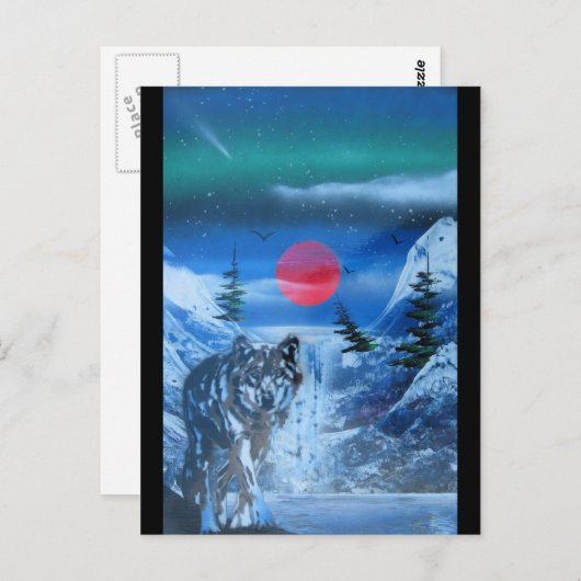 Mooie wolf in zonsondergang briefkaart (Voorkant / Achterkant)