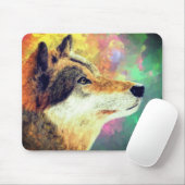 Mooie Wolf Kunst Muismat (Met muis)