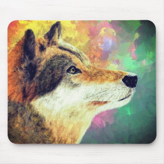 Mooie Wolf Kunst Muismat (Voorkant)