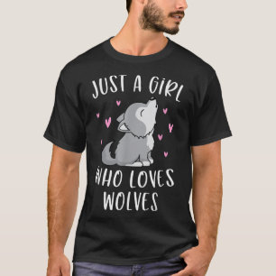 Mooie Wolf T-shirt Voor Meisjes Gewoon Een Meisje