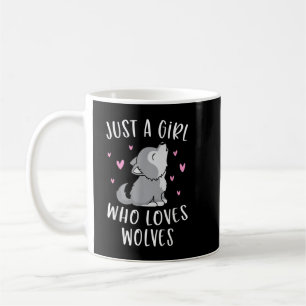 Mooie Wolf T-shirt Voor Meisjes Gewoon Een Meisje  Koffiemok