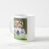 Mooie wolfkop schilderen koffiemok (Voorkant links)