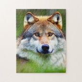 Mooie wolfkop schilderen legpuzzel (Verticaal)