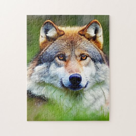 Mooie wolfkop schilderen legpuzzel (Verticaal)