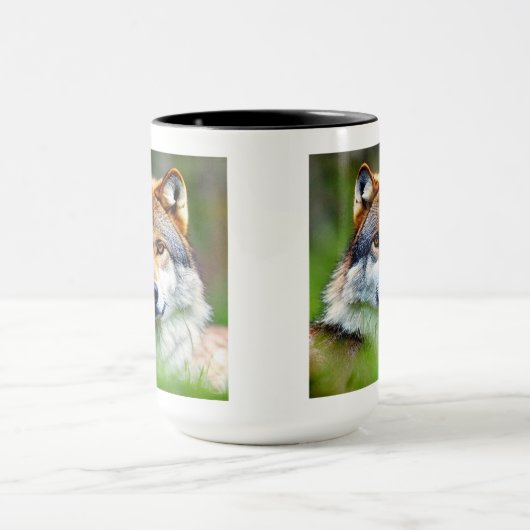 Mooie wolfkop schilderen mok (Midden)