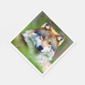 Mooie wolfkop schilderen servet (Hoek)